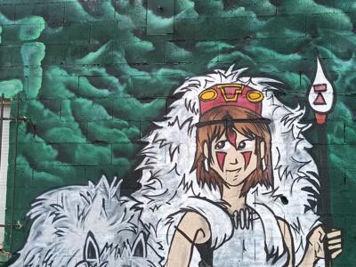 Princess Mononoke and the White Wolf — Street art in Bétheny