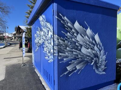 CRBZ et sa fresque céleste — Street art de CRBZ à Crest-Voland