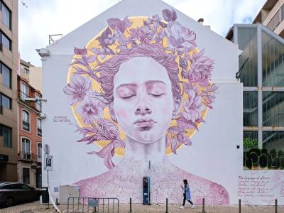 The Language of Flowers — Street art by Jacqueline de Montaigne in Lisbon