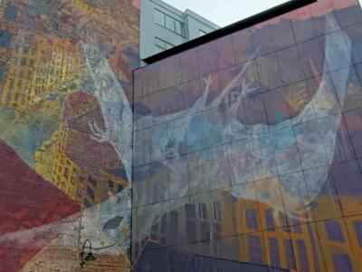The Transparent Dinosaur by Bonom — Street art by Bonom in Bruxelles