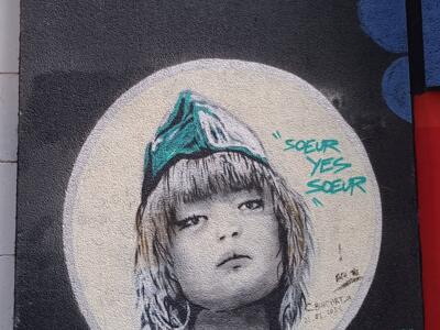 Soeur Yes Soeur, the Haloed Child — Street art by Laec in Bruxelles