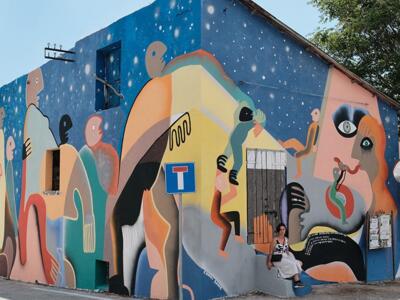 The Door — Street art by Conxi Sane in Aielli Stazione