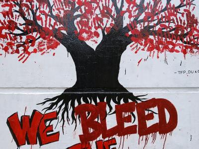 We Bleed the Same Red — Street art in Dhaka