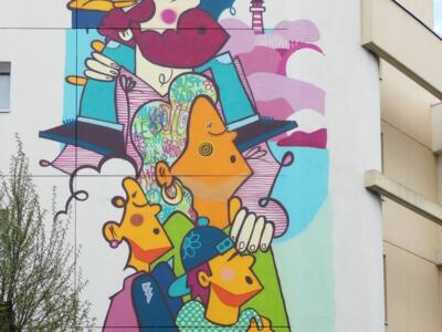 La Famille Toutakou — Street art de Deuxben de Rennes à Saint-Brieuc