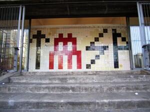 SP_50, Space Invader de Passagem Subterrânea Daher Elias Cutait — Street art de Invader à São Paulo