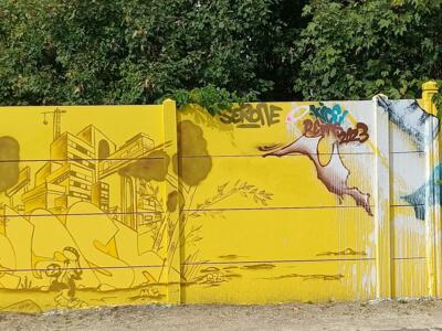 Paysage industriel ton sur ton par MKO — Street art à Reims