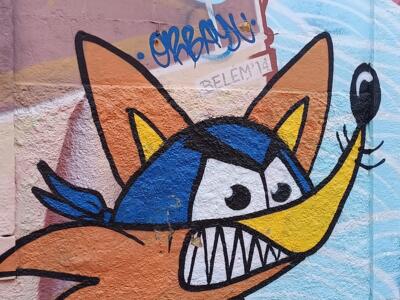 Masked Fox in Cascais — Street art in Cascais