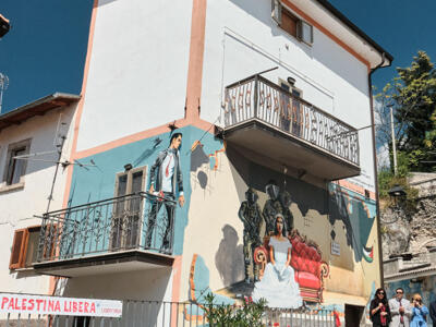 From Palestine With Love — Street art by Taqi Spateen in Aielli
