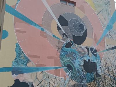Spirale Cosmique et Géométrie Abstraite — Street art de RAM à Lisbon