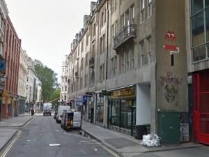 LDN_122, Space Invader on 51-52 Rathbone Place — Street art by Invader in London