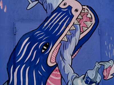 Whale in a Suit by Passa Montanhas — Street art by Passa Montanhas in Lisboa