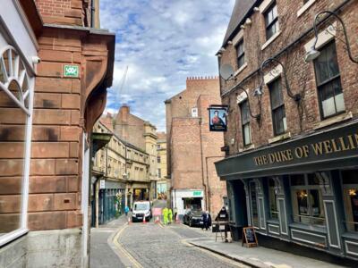 NCL_23, Space Invader on High Bridge — Street art by Invader in Newcastle upon Tyne
