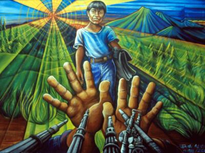Alto al Fuego / Cease Fire — Street art de Juana Alicia à San Francisco