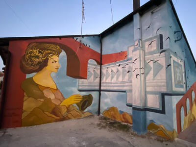 Those Who Stay and Those Who Go — Street art by Valeria Iozzi in Aielli Stazione