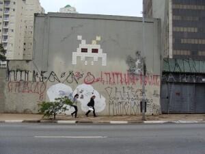 SP_49, Space Invader de Rua da Consolação — Street art de Invader à São Paulo