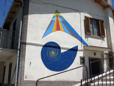 Sundial (Dem 666) — Street art by Dem 666 in Aielli