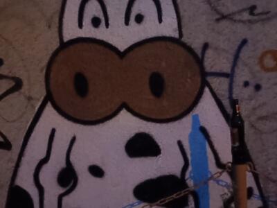 Cow at dusk, Bayardsgasse — Street art by The Kuhl Kid in Köln