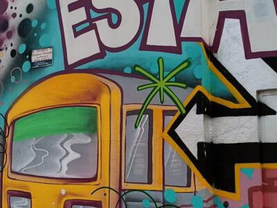 Yellow Tram and Esta Lettering — Street art by Colectivo RUA in Lisboa