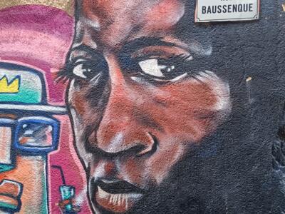Portrait d'homme par Deuz, rue Baussenque — Street art de Deuz à Marseille