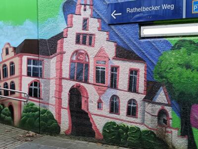 Old building in trompe-l'oeil — Street art by NEANDERARTgroup in Erkrath
