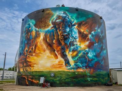 Prairie Thunder — Street art by Christian Stanley in Clay Center