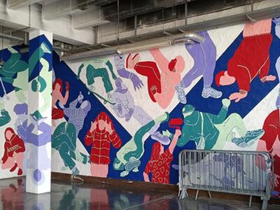 Frise des sportifs de La Plateforme — Street art à Marseille