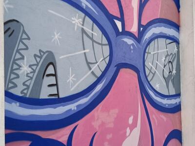 Pink Face with Glasses by Khemeteye — Street art by Khemeteye in Lisboa
