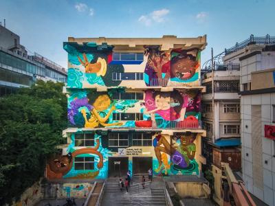 Rx Bonheur — Street art de Inkbrushnme à Bangalore