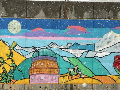 Poetic Window on the Val d'Arly — Street art by Loks Can in Saint-Nicolas-la-Chapelle