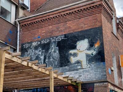 The Mild Mild West — Street art by Banksy in Bristol