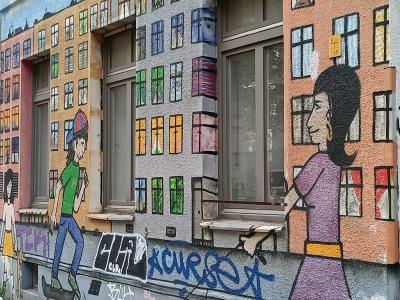 Kreuzberg 36 aux maisons colorées — Street art à Berlin