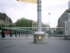 LSN_18, Space Invader on Place Chauderon — Street art by Invader in Lausanne