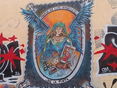 Painted retablo Maria de los Angeles — Street art in Marseille