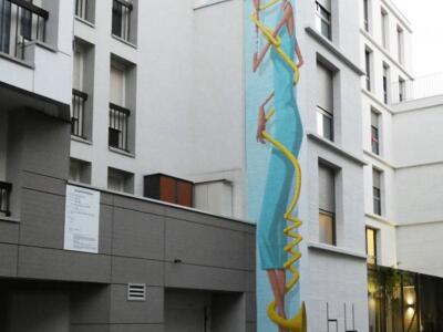 Loys's Trumpet — Street art by Oji in Paris