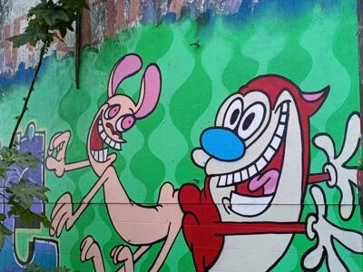 Ren and Stimpy on Green — Street art in Lisboa