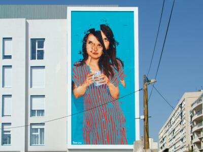 Woman with a Cup, Stud'Timone — Street art by Remy Uno in Marseille