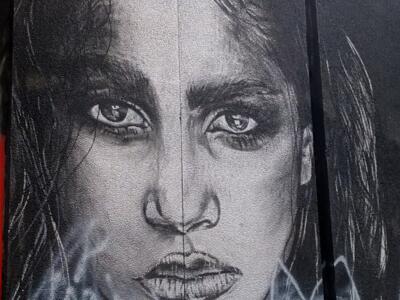 Charcoal Portrait by LaetiCNN199 — Street art by LaetiCNN199 in Bruxelles