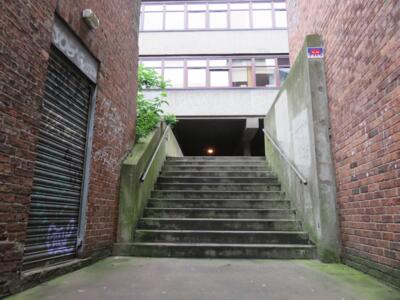 NCL_22, Space Invader on Low Bridge — Street art by Invader in Newcastle upon Tyne