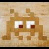 PA_141, Space Invader on a Louvre Staircase — Street art by Invader in Paris