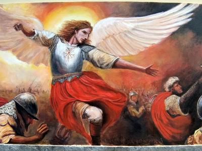 La bataille légendaire d'Altavilla — Street art de Vittorio Ballato à Sant'Angelo di Brolo