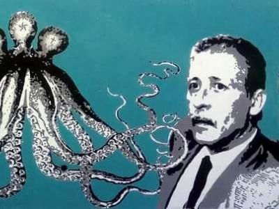 Falcone, Borsellino e la piovra 5×2,5 m — Street art by Vittorio Ballato in Sant'Angelo di Brolo