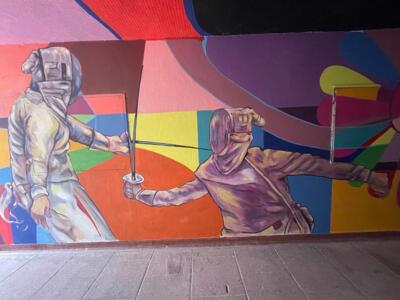 Fencing — Street art by Heol Art in Dinard