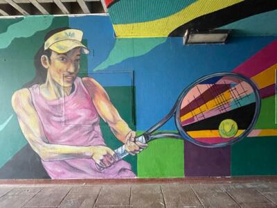 tennis — Street art by Heol Art in Dinard