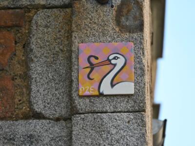 Stork — Street art by PZE in Rennes