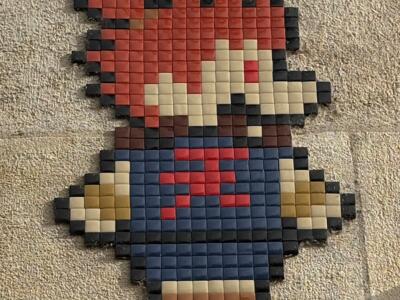 Mario en Akuma de Street Fighter — Street art de IN THE WOUP à Orléans