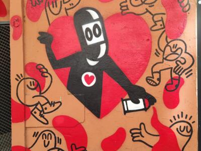 The Ninja and the Ring of Hands — Street art by David de Limon in València
