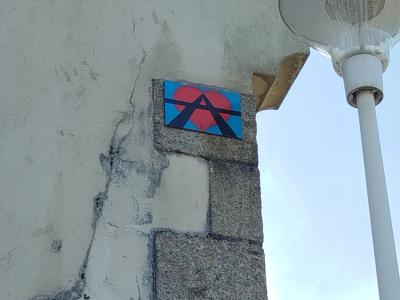 A2 Logo on Turquoise — Street art by A2 in Concarneau