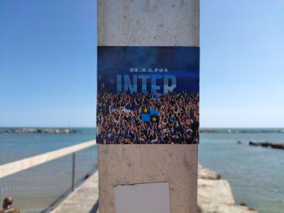 Inter Ultras Sticker Facing the Sea — Street art in Viserbella