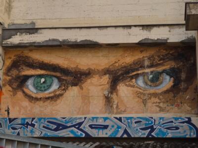 Green-eyed gaze — Street art in Lyon