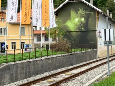 Unity is key, the Cat and the Mouse — Street art by WES 21 in Le Locle